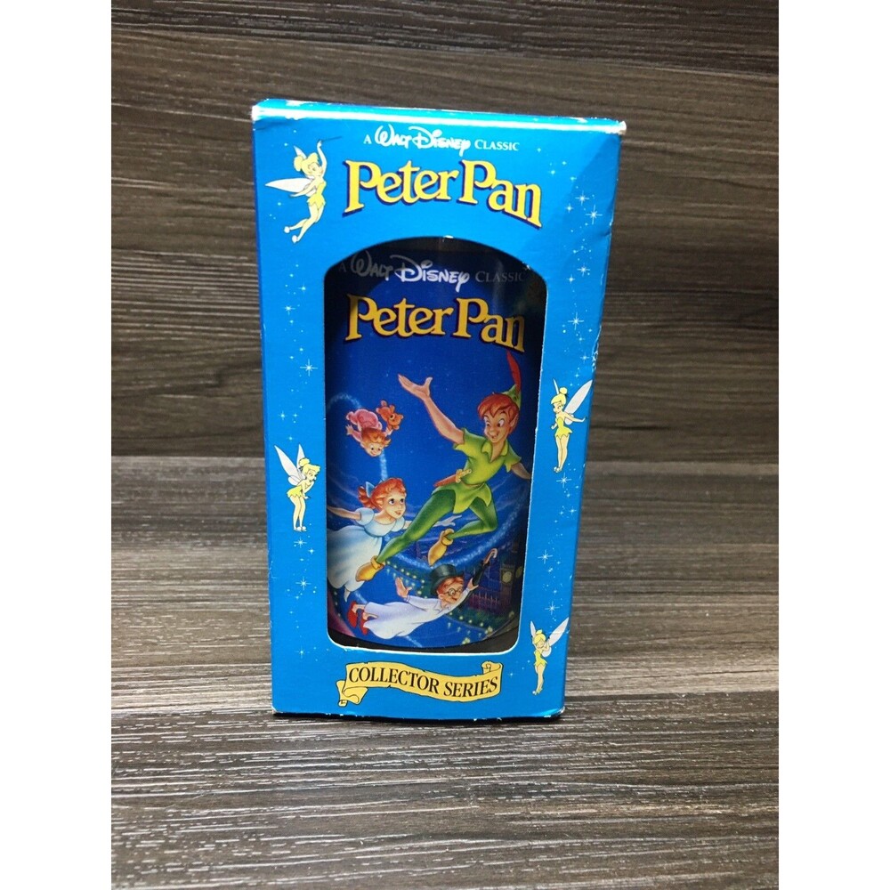 Vintage Disney Peter Pan Collector Glass Mug w Box Tinkerbell Classic